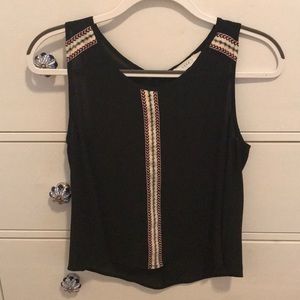 Black tank with pattern